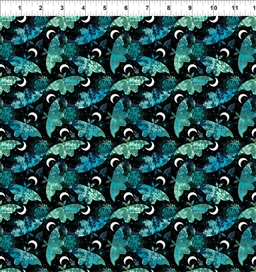 La Luna. Teal Moths and Moons