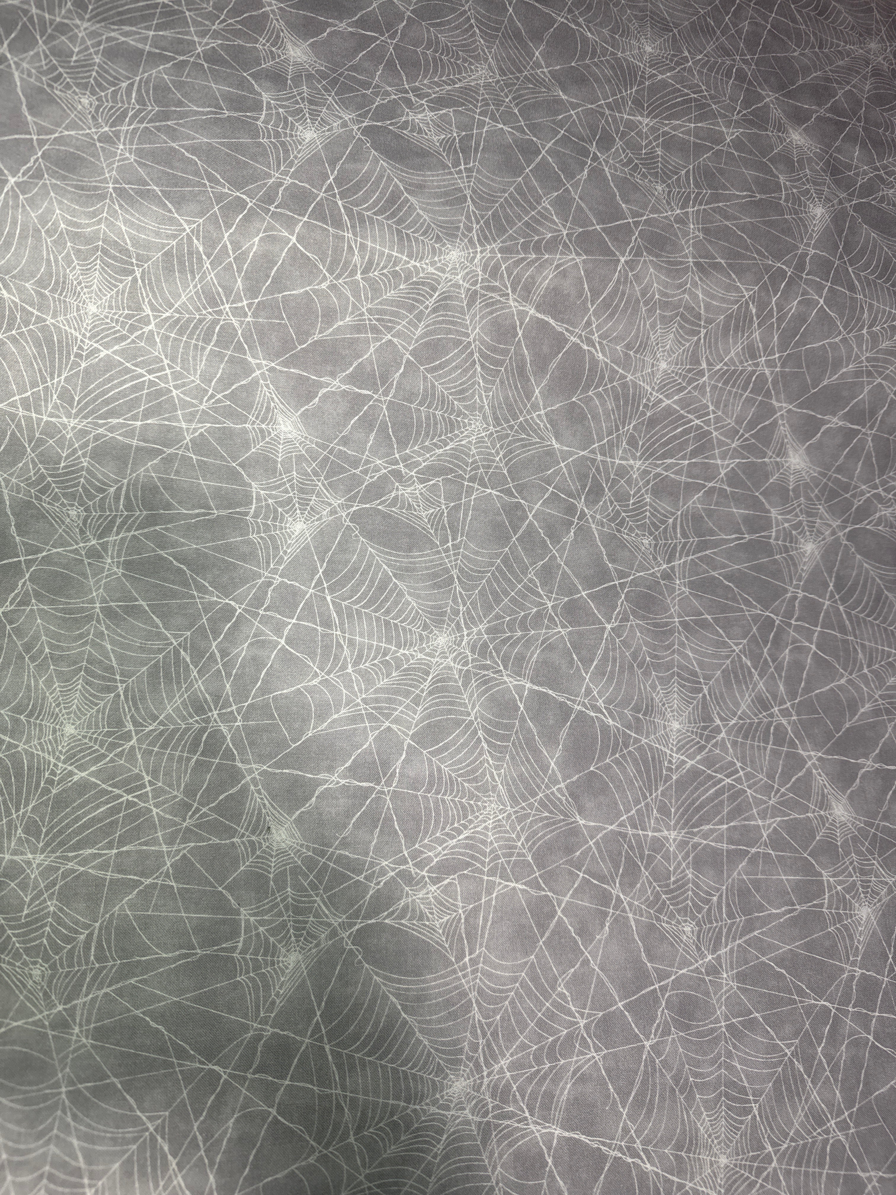 Pretty Scary. grey spider Webs. Sold by the half yard