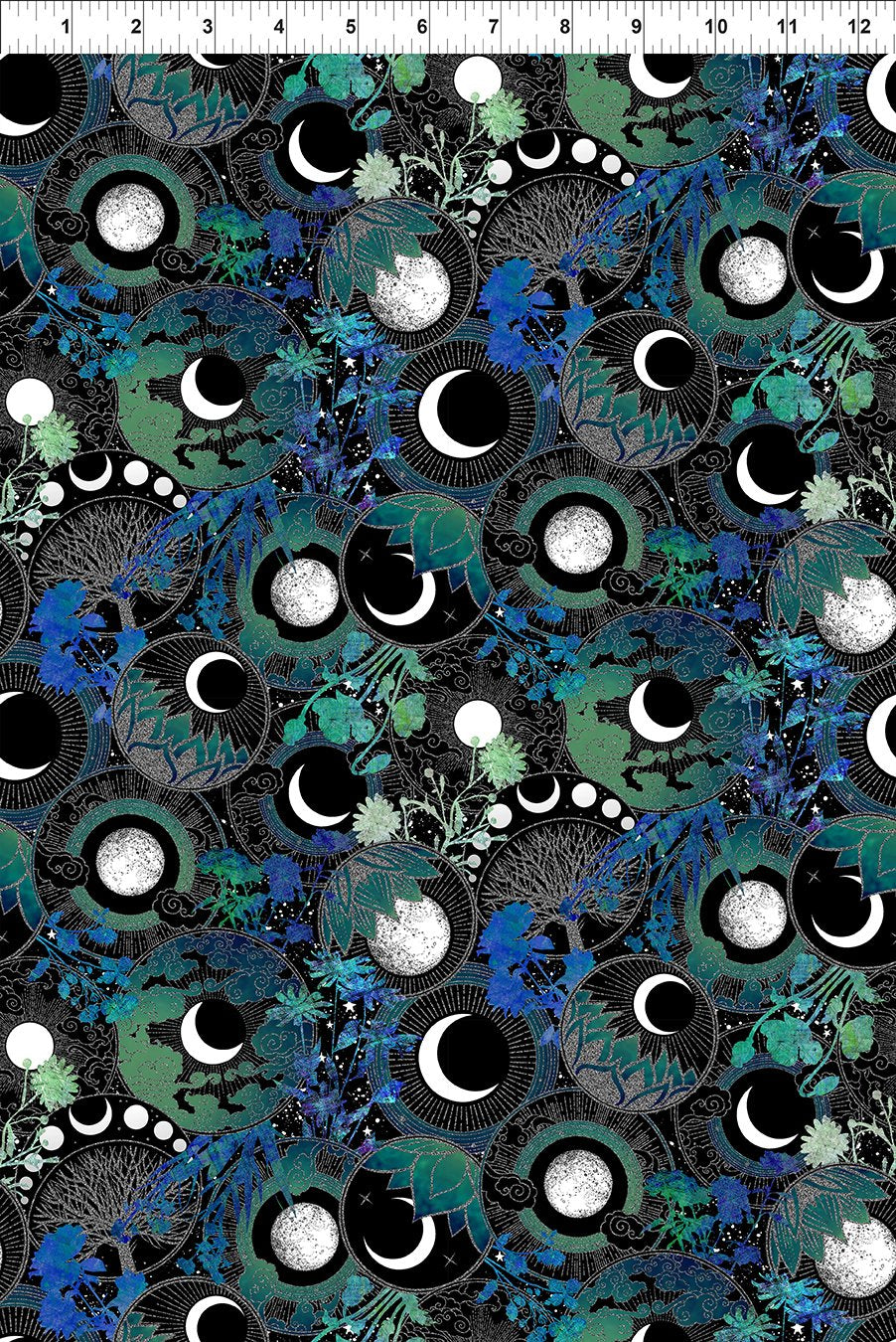 La Luna. Blue/silver moon collage