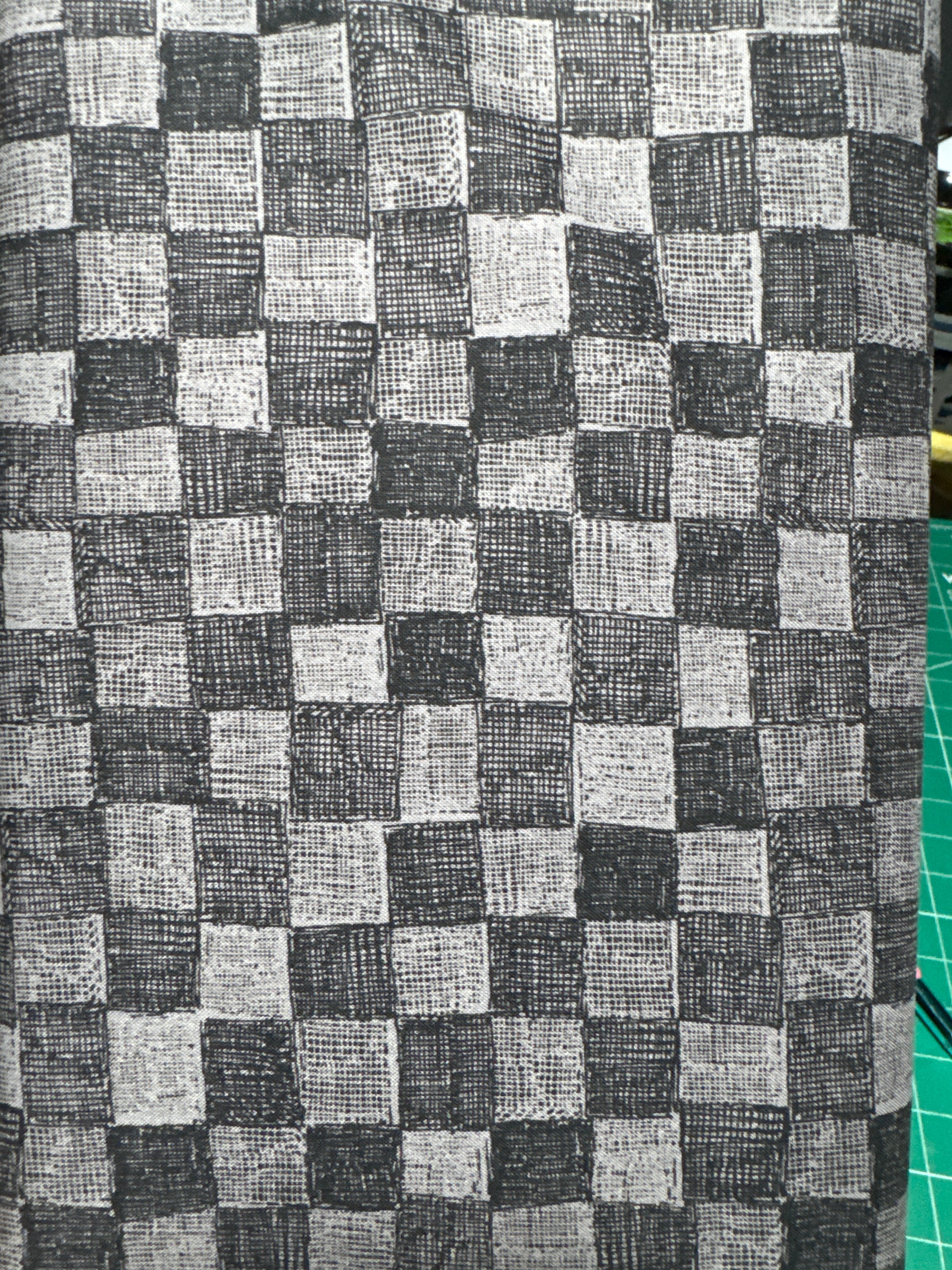 Black and gray checks sold by the half yard