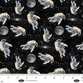 Space Cadet Black Astronauts floating. Blank Quilting. Sold by the HALF Yard