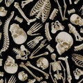 Boo-tiful. mr. bones. Black. Sold by the HALF yard. Michael Miller Fabrics.