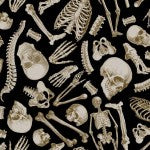 Boo-tiful. mr. bones. Black. Sold by the HALF yard. Michael Miller Fabrics.