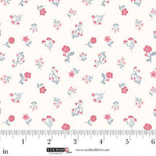 Beautiful Bowquets. Cream/ Multi floral. Sold by the half yard