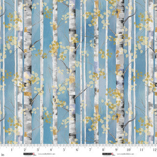 Behind Blue Eyes. Birch Trees. Sold by the half yard.