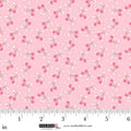 Beautiful Bowquets. Light Pink. Bows and cherries. Sold by the half yard