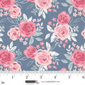 Beautiful Bowquets Navy/multi. Sold by the half yard.