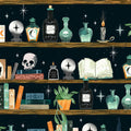 Witchy Wicked. Bookshelf. Sold by the half yard