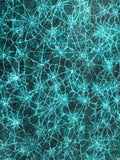 Witchypoo. Spiderwebs on a green background. Sold by the half yard.