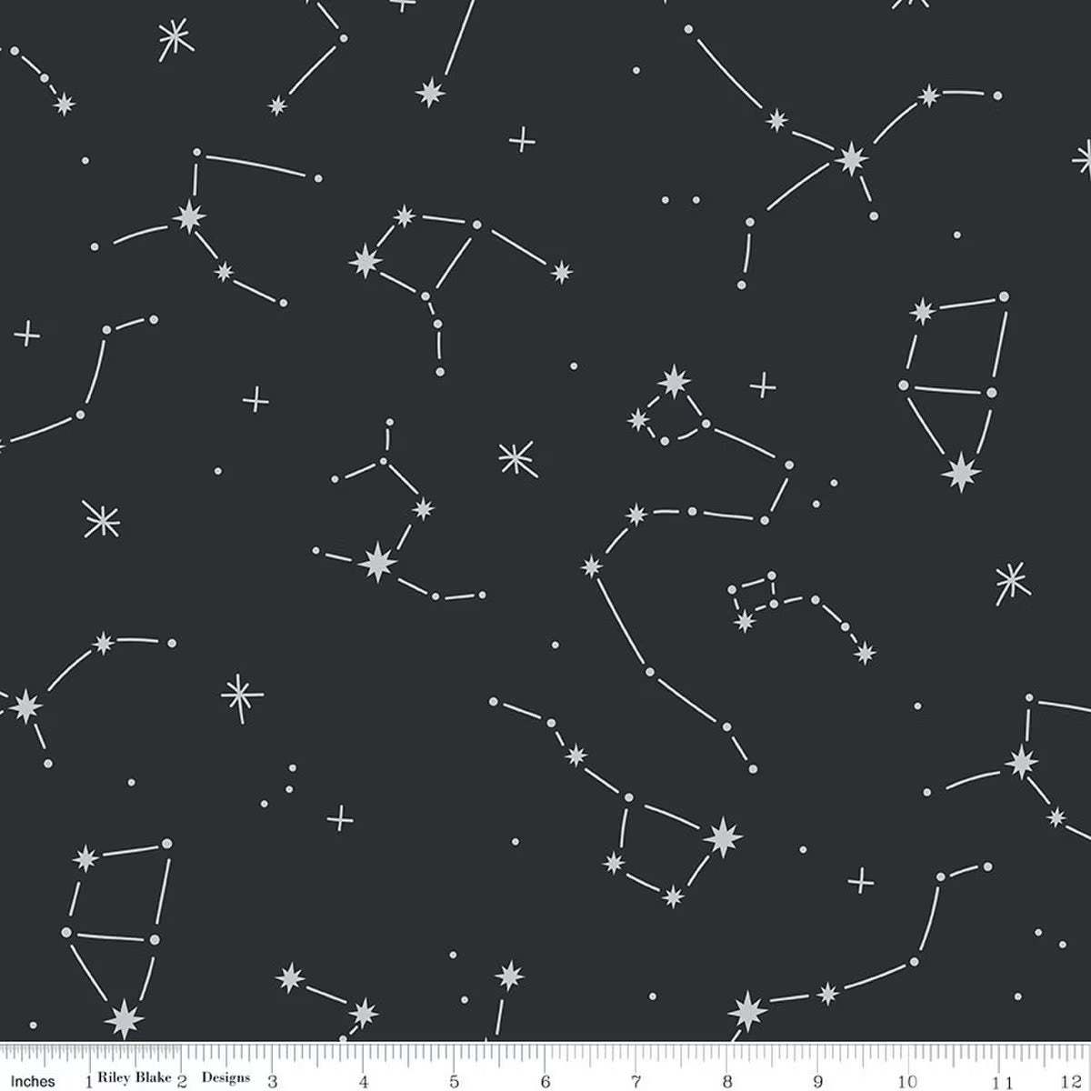 WIDE BACK 108. 3 Yard Bundle. Constellation. Black. Riley Blake