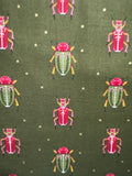 Bird Humbug. Bugs on a green background. Sold by the half yard.