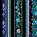 Fantasia. Floral border stripe. Sold by the half yard