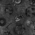 Steampunk Halloween 3. Gears. Black. QT Fabrics. Sold by the yard.