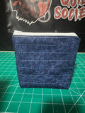 1 of a kind boxed zipper bag, blue swirls