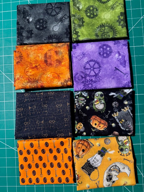 Steampunk Halloween Fat Quarter Bundle. QT Fabrics.