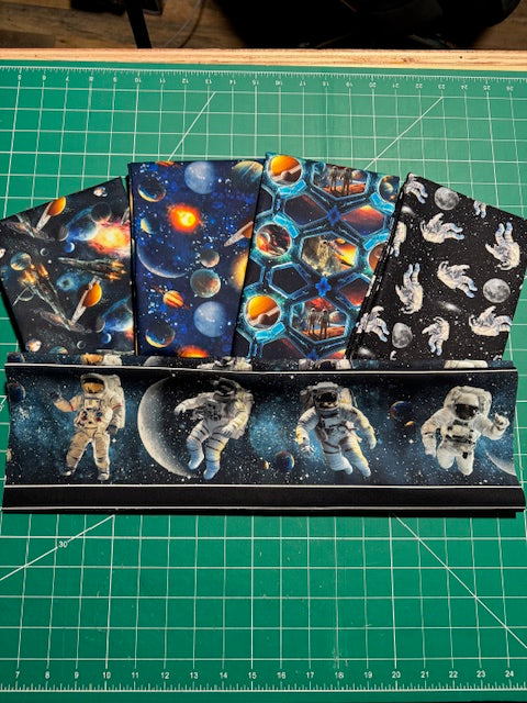 Space Cadet. Half Yard Bundle. 5 Prints. Blank Quilting