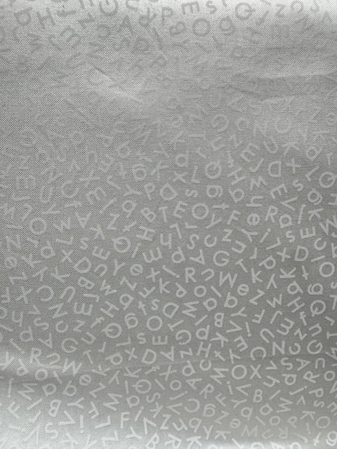 quilting Illusions. Letters. White on white. Sold by the HALF  yard.