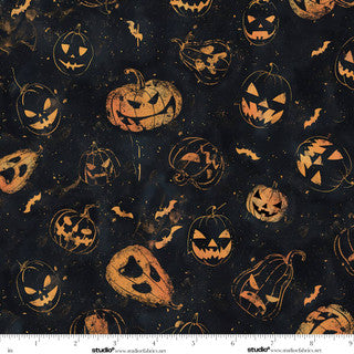 Scary Spice. Jack O'lanterns. Sold by the half yard
