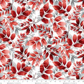 Scarlet's Treasure. Leaves. White. Sold by the half yard