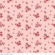 Love You Always. Pink Flower Toss. Sold by the yard