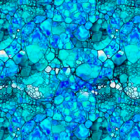 Night Flight Mosaic Turquoise. QT Fabrics. Sold by the HALF Yard
