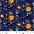 Space Cadet. Navy Planets. Blank Quilting. Sold By the HALF Yard.
