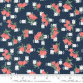 Rosemary Cottage Navy Tulip Florals  Sold by the yard