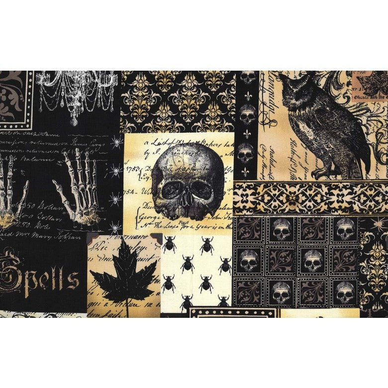 Nevermore Collage. Sold by the HALF yard.