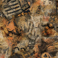 Scary Spice. Paper Collage. Sold by the half yard