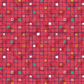 Daisy Doodle Red squares. QT Fabrics. Sold by the half yard.