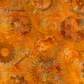 Steampunk Halloween 3. Gears. Orange. QT Fabrics. Sold by the Yard.