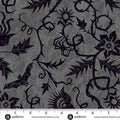 Nevermore by Andover. Spiders bats flowers grey sketched. Sold by the HALF yard.