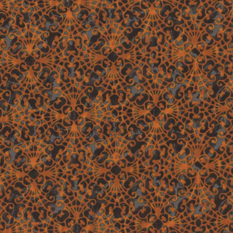 Nevermore by Andover. Orange blender. Sold by the Half yard